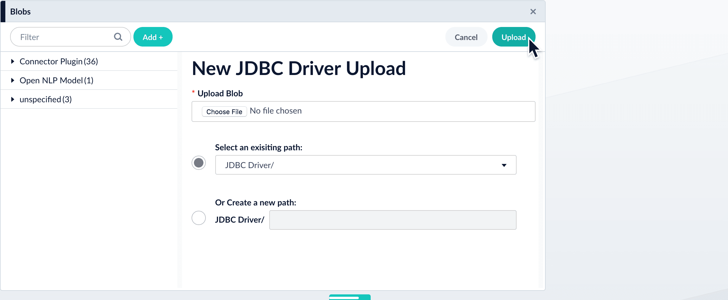 Uploading connector
