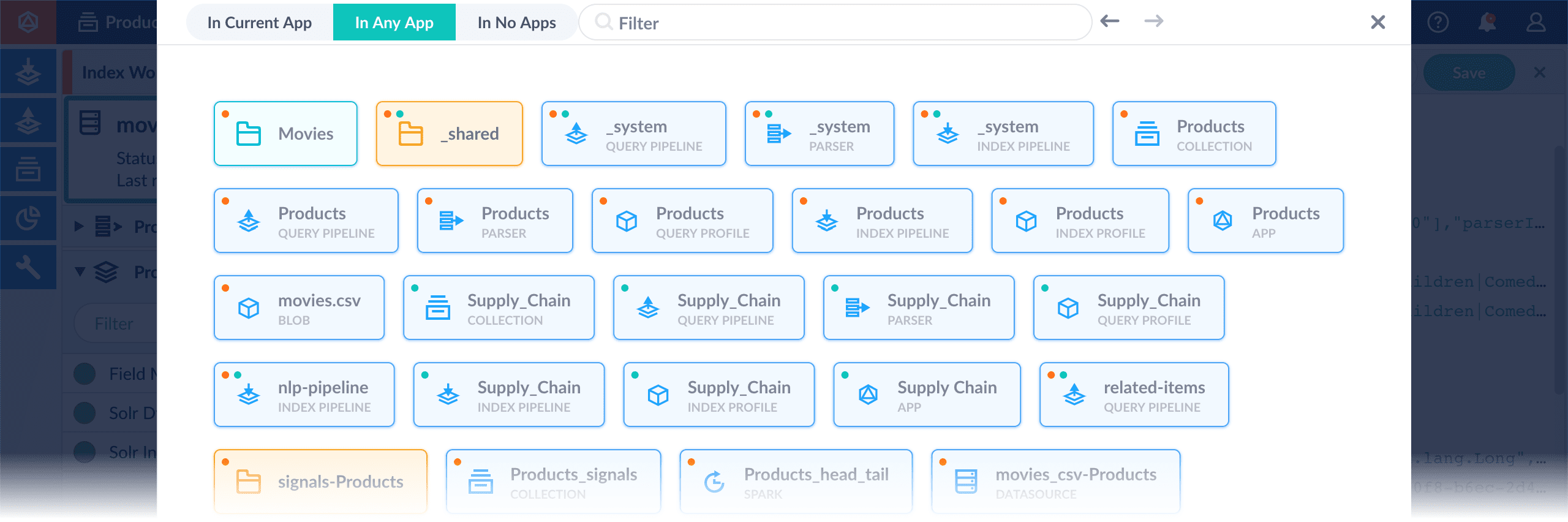 Dots on app objects