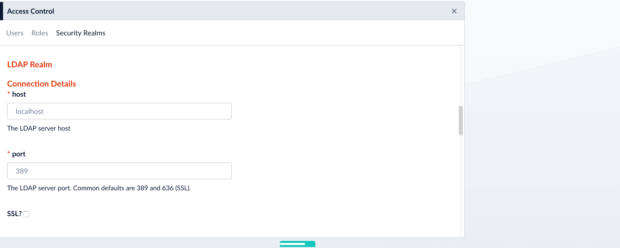 specify LDAP connection details