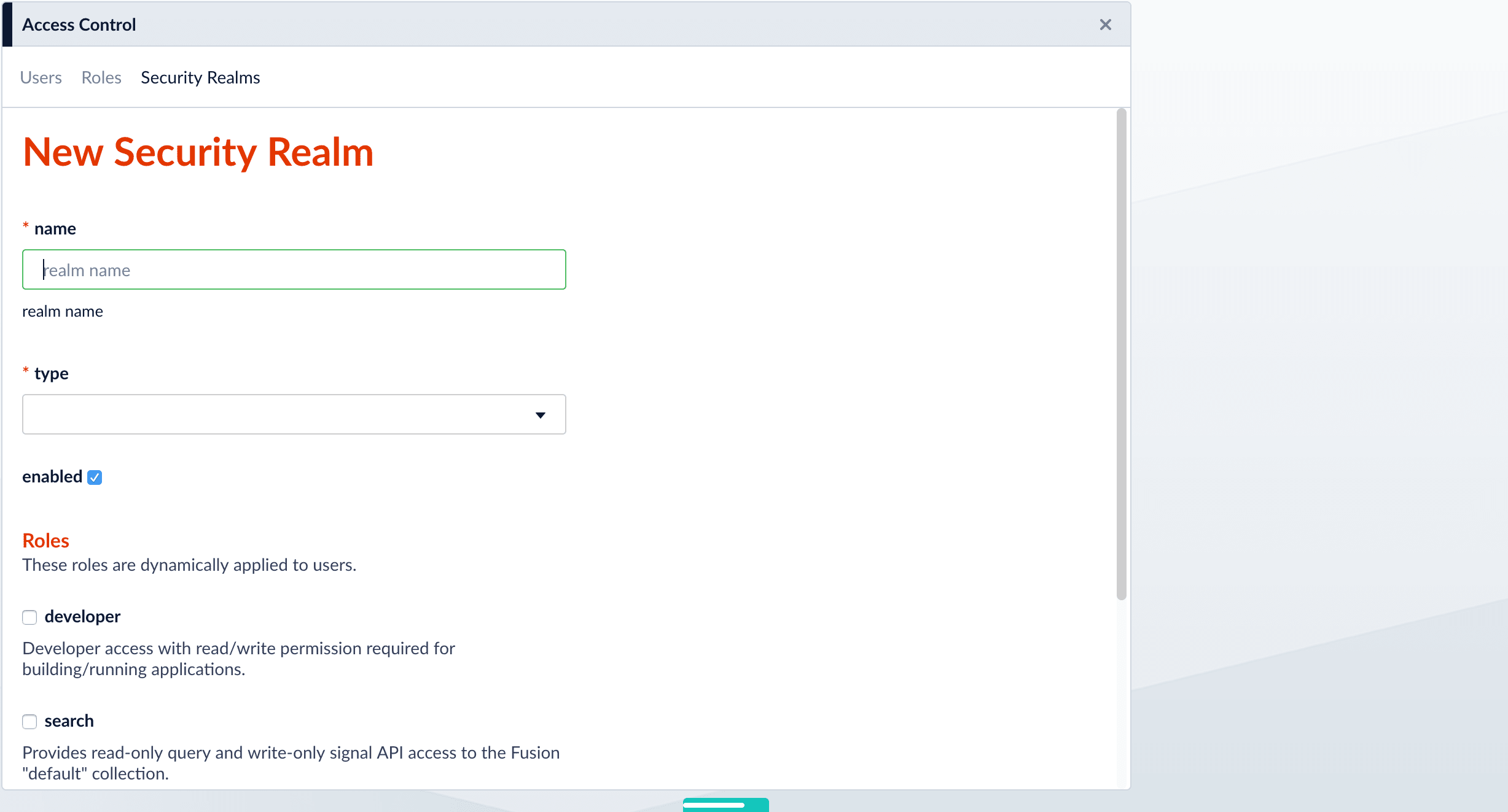 Add Security Realm