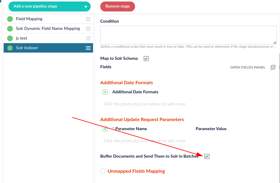 Configure Solr index pipeline