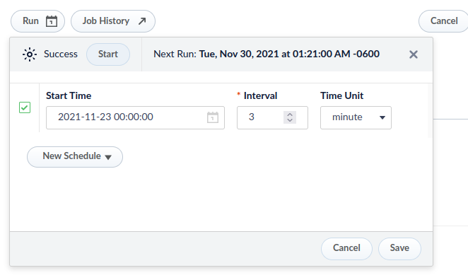 Configure a schedule for the Tika Async job to run