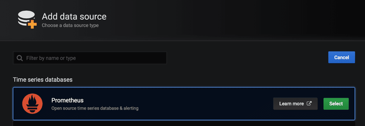 Grafana add Prometheus datasource
