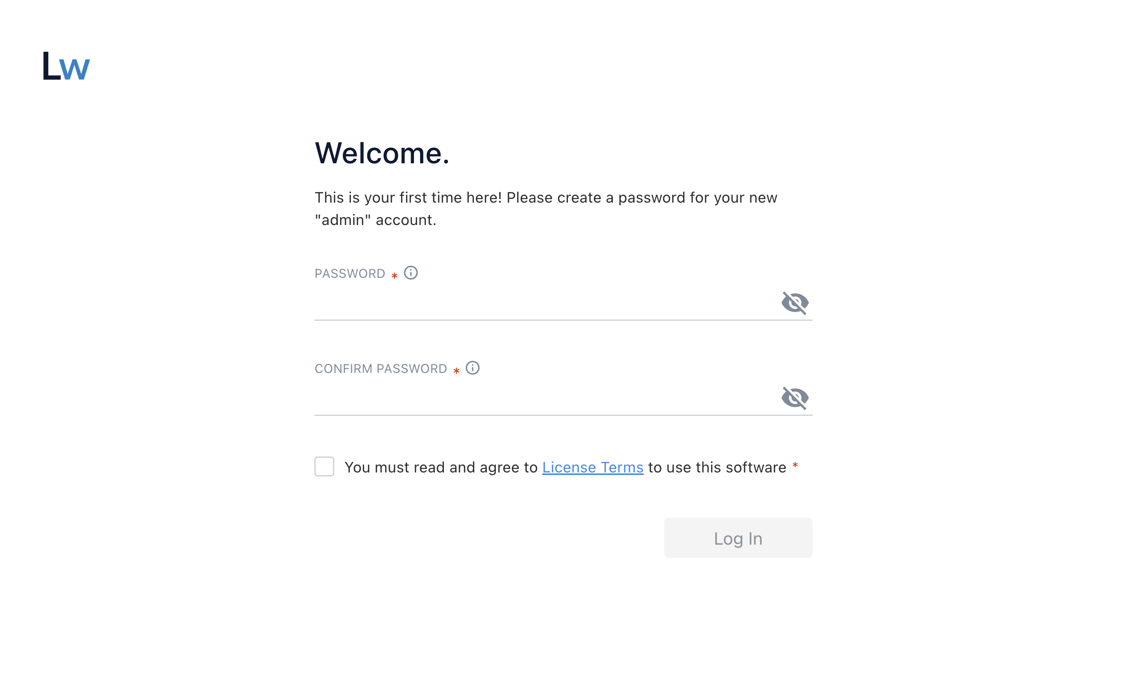 Set the admin password