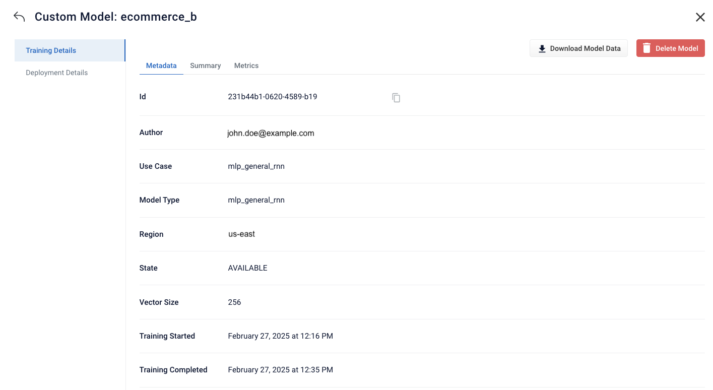 Lucidworks AI custom model training details