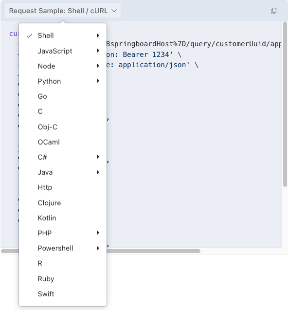 Choose a request language